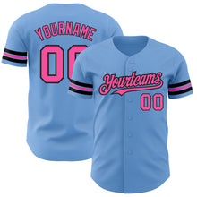 Загрузить изображение в средство просмотра галереи, Custom Light Blue Pink-Black Authentic Baseball Jersey
