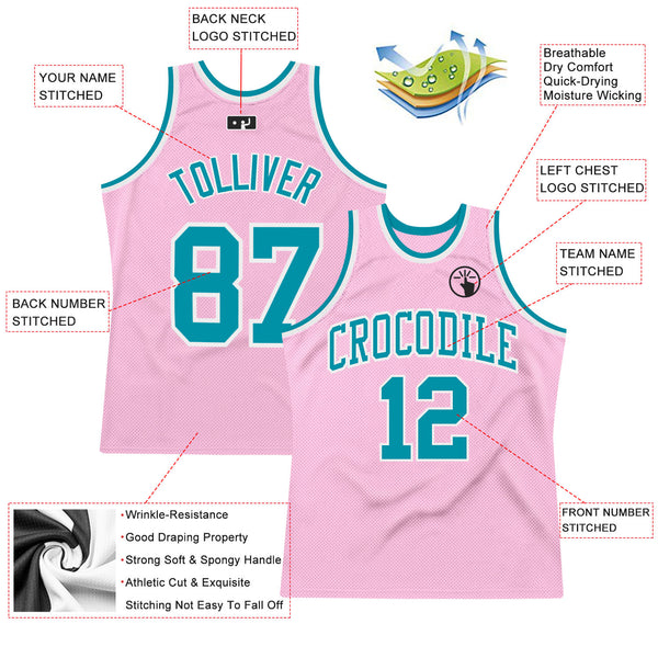Cheap Custom Teal White-Pink Authentic Fade Fashion Basketball Jersey Free  Shipping – CustomJerseysPro