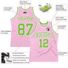 Загрузить изображение в средство просмотра галереи, Custom Light Pink Neon Green-White Authentic Throwback Basketball Jersey
