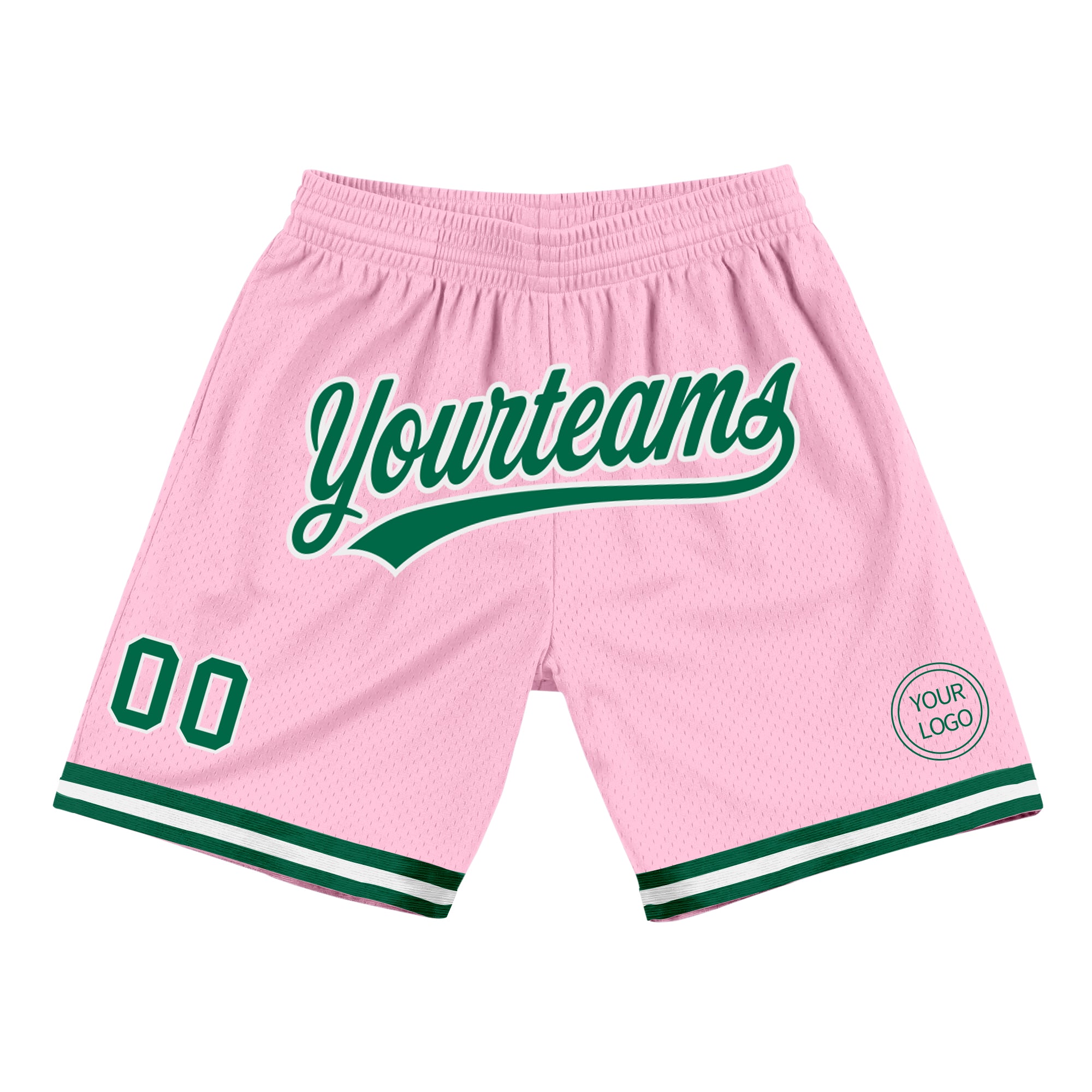 Cheap Custom Pink Green-White Authentic Throwback Basketball