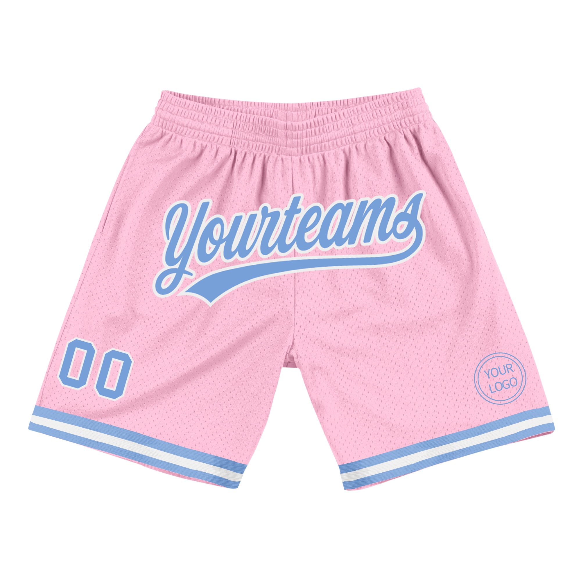 Cheap Custom Pink White-Light Blue Authentic Basketball Shorts Free  Shipping – CustomJerseysPro