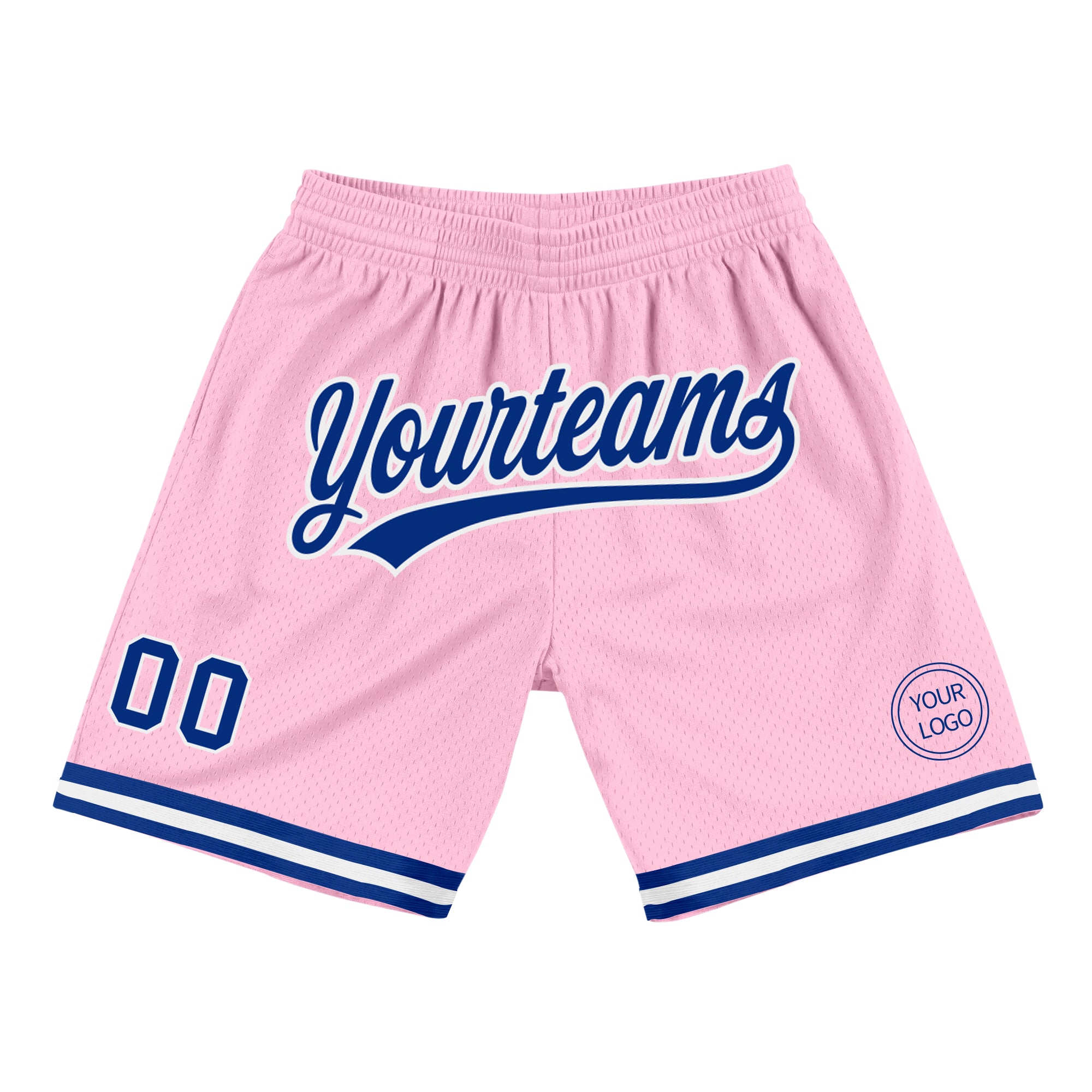 Custom Light Blue Pink-White Authentic Throwback Basketball Jersey