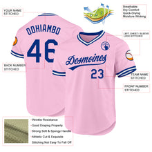 Load image into Gallery viewer, Custom Light Pink Royal-White Authentic Throwback Baseball Jersey
