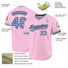 Charger l&#39;image dans la galerie, Custom Light Pink Light Blue-Black Authentic Throwback Baseball Jersey
