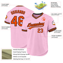 Load image into Gallery viewer, Custom Light Pink Orange-Black Authentic Throwback Baseball Jersey
