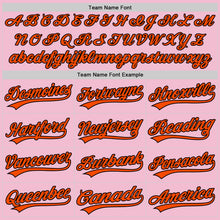 Load image into Gallery viewer, Custom Light Pink Orange-Black Authentic Throwback Baseball Jersey
