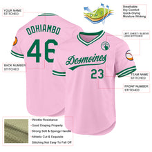 Load image into Gallery viewer, Custom Light Pink Kelly Green-White Authentic Throwback Baseball Jersey
