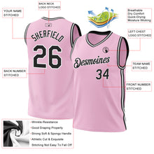 Charger l&#39;image dans la galerie, Custom Light Pink Black-White Authentic Throwback Basketball Jersey
