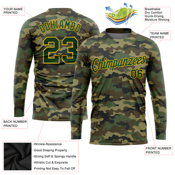 Cheap Custom Camo Black-Cream Salute To Service Long Sleeve