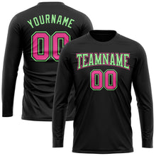 Charger l&#39;image dans la galerie, Custom Black Pink-Pea Green Long Sleeve Performance T-Shirt
