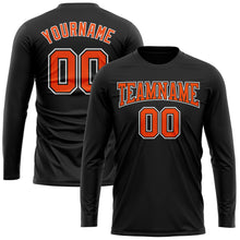 Charger l&#39;image dans la galerie, Custom Black Orange-White Long Sleeve Performance T-Shirt
