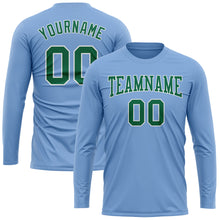 Charger l&#39;image dans la galerie, Custom Light Blue Kelly Green-White Long Sleeve Performance T-Shirt
