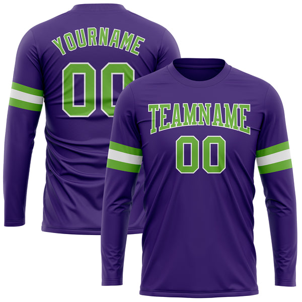 Custom Minnesota Vikings Youth Purple Any Name & Number Logo Long Sleeve T- Shirt 