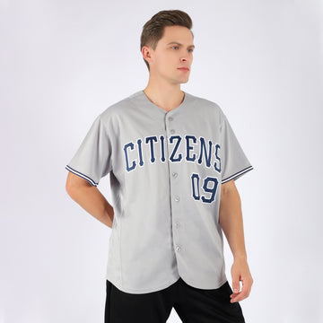 Custom Gray Navy-White Authentic Baseball Jersey