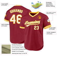 Загрузить изображение в средство просмотра галереи, Custom Maroon White-Gold Authentic Throwback Baseball Jersey
