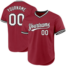 Загрузить изображение в средство просмотра галереи, Custom Maroon White-Black Authentic Throwback Baseball Jersey
