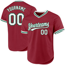 Charger l&#39;image dans la galerie, Custom Maroon White-Kelly Green Authentic Throwback Baseball Jersey
