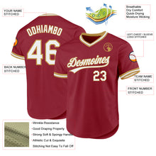 Загрузить изображение в средство просмотра галереи, Custom Maroon White-Old Gold Authentic Throwback Baseball Jersey
