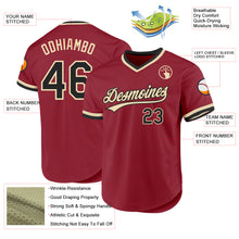 Load image into Gallery viewer, Custom Maroon Black-Cream Authentic Throwback Baseball Jersey
