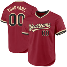 Charger l&#39;image dans la galerie, Custom Maroon Black-Cream Authentic Throwback Baseball Jersey
