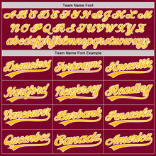 Laden Sie das Bild in den Galerie-Viewer, Custom Maroon Gold-White Authentic Throwback Baseball Jersey
