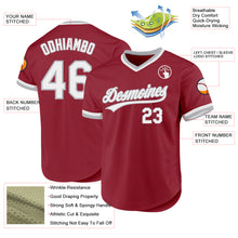 Charger l&#39;image dans la galerie, Custom Maroon White-Gray Authentic Throwback Baseball Jersey
