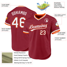 Charger l&#39;image dans la galerie, Custom Maroon White-Orange Authentic Throwback Baseball Jersey
