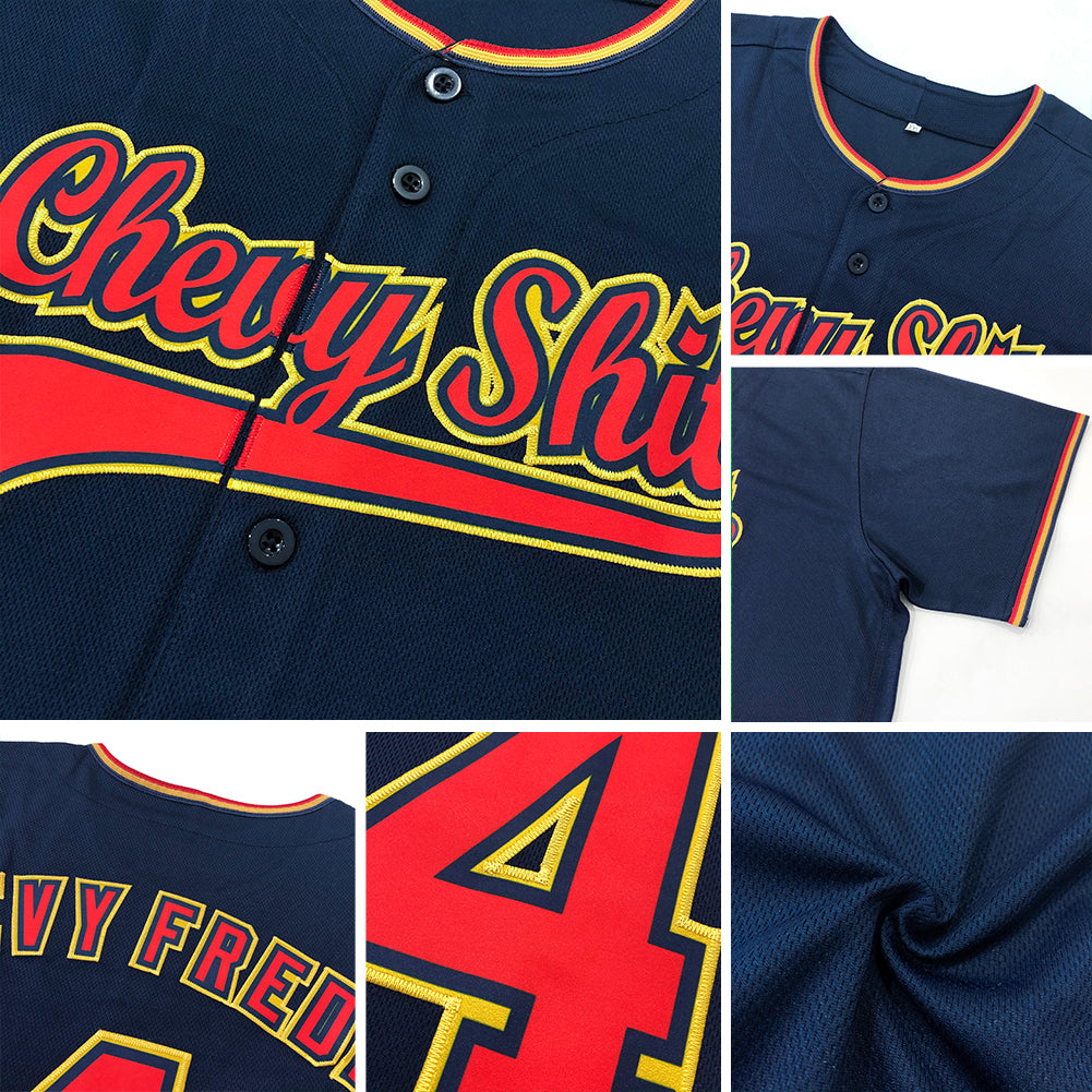 Cheap Custom Navy USA Flag-Red Authentic Baseball Jersey Free Shipping –  CustomJerseysPro