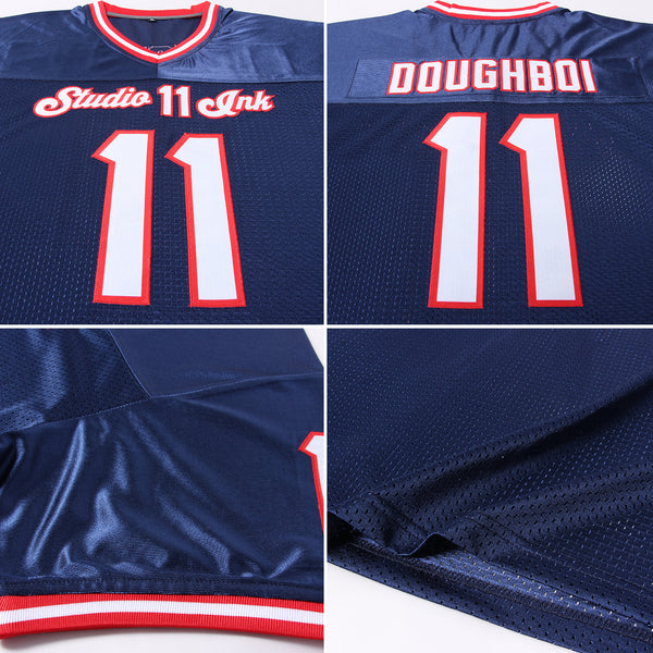 Cheap Custom Red White-Gold Mesh Authentic Throwback Football Jersey Free  Shipping – CustomJerseysPro