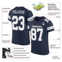 Laden Sie das Bild in den Galerie-Viewer, Custom Navy White-Gray Mesh Authentic Football Jersey
