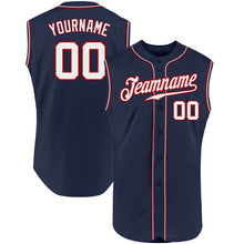 Charger l&#39;image dans la galerie, Custom Navy White-Red Authentic Sleeveless Baseball Jersey
