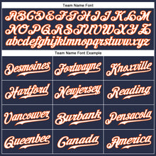 Load image into Gallery viewer, Custom Navy White-Orange Authentic Sleeveless Baseball Jersey
