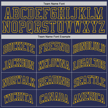 Charger l&#39;image dans la galerie, Custom Navy Navy-Gold Authentic Throwback Basketball Jersey
