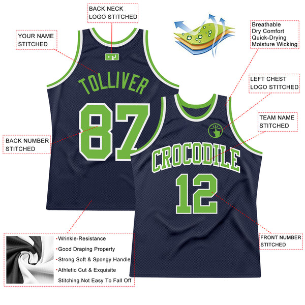 Cheap Custom Neon Green Navy-White Authentic Throwback Basketball Jersey  Free Shipping – CustomJerseysPro