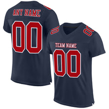 Загрузить изображение в средство просмотра галереи, Custom Navy Red-White Mesh Authentic Football Jersey
