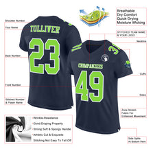 Загрузить изображение в средство просмотра галереи, Custom Navy Neon Green-White Mesh Authentic Football Jersey
