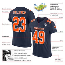 Загрузить изображение в средство просмотра галереи, Custom Navy Orange-White Mesh Authentic Football Jersey
