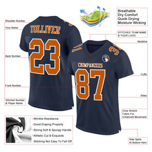 Загрузить изображение в средство просмотра галереи, Custom Navy Texas Orange-White Mesh Authentic Football Jersey
