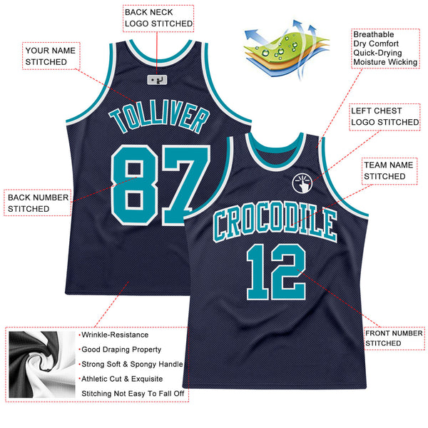 Cheap Custom Navy White-Teal Sublimation Soccer Uniform Jersey Free Shipping  – CustomJerseysPro