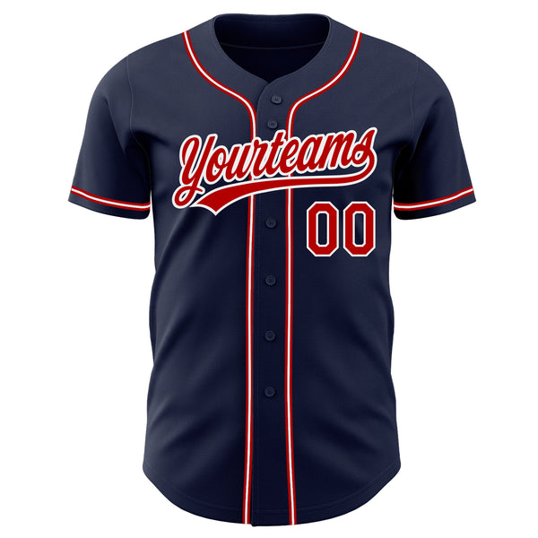 Cheap Custom Navy Red-White Authentic Baseball Jersey Free Shipping –  CustomJerseysPro