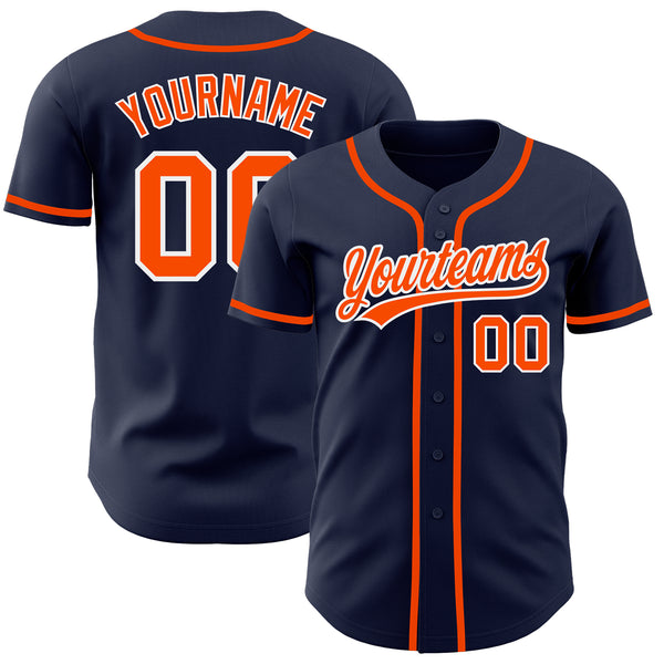 Orange Navy-White CUSTOM Baseball Jersey 