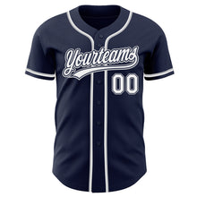 Charger l&#39;image dans la galerie, Custom Navy White-Gray Authentic Baseball Jersey
