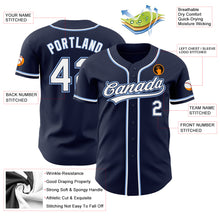 Load image into Gallery viewer, Custom Navy White-Light Blue Authentic Baseball Jersey
