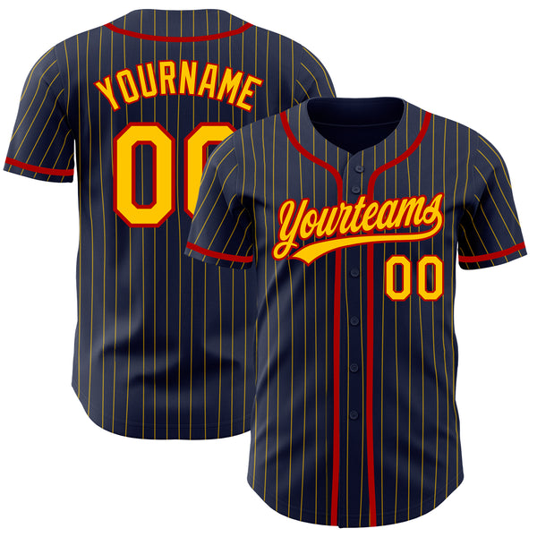 Cheap Custom Cream Red Pinstripe Red-Navy Authentic Baseball Jersey Free  Shipping – CustomJerseysPro