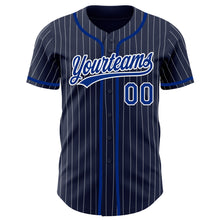 Charger l&#39;image dans la galerie, Custom Navy White Pinstripe Royal Authentic Baseball Jersey
