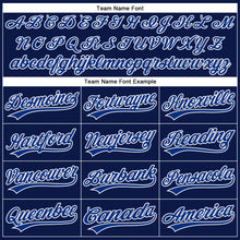 Charger l&#39;image dans la galerie, Custom Navy White Pinstripe Royal Authentic Baseball Jersey
