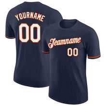 Charger l&#39;image dans la galerie, Custom Navy White-Orange Performance T-Shirt
