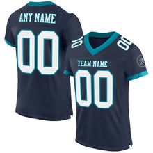 Charger l&#39;image dans la galerie, Custom Navy White-Teal Mesh Authentic Football Jersey
