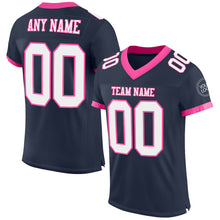 Загрузить изображение в средство просмотра галереи, Custom Navy White-Pink Mesh Authentic Football Jersey
