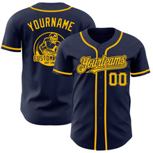 Charger l&#39;image dans la galerie, Custom Navy Gold Authentic Baseball Jersey
